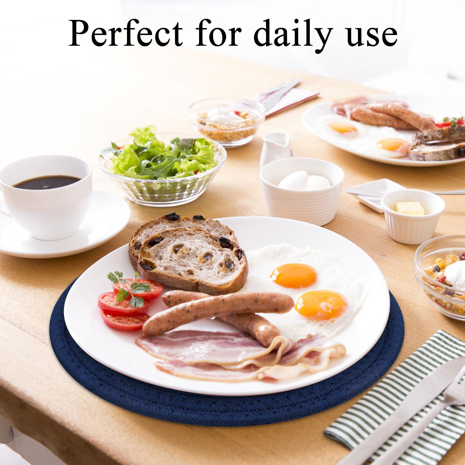 SHACOS 4 PCS Artificial Olive Branches with Olives and 8 Inches Trivets for Hot Dishes - Image 4