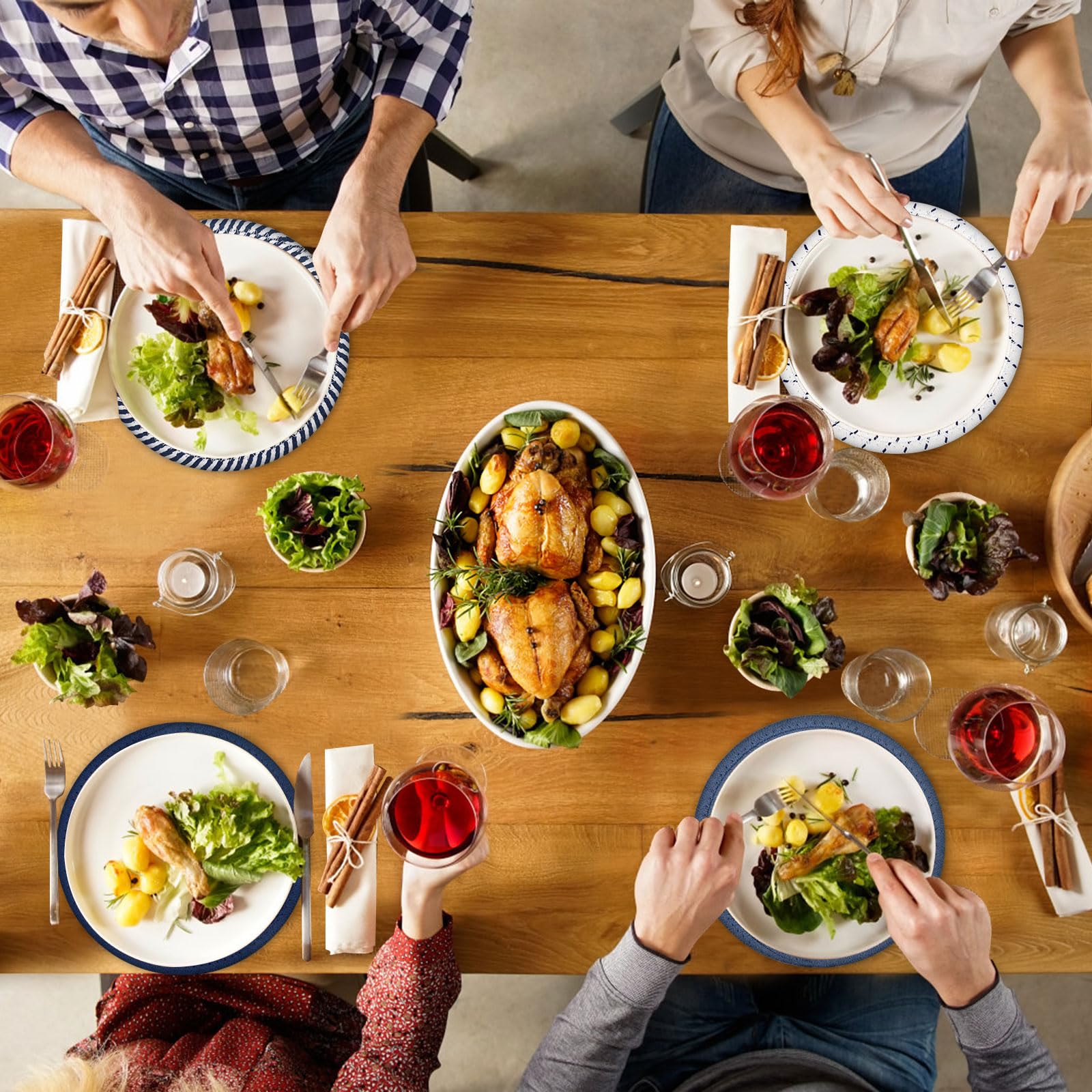 SHACOS 8 Inches Trivets for Hot Dishes, 4 Pieces Cotton Trivets Mats for Kitchen, Hot Pads for Countertops and Table, Heat-Resistant Pot Holders for Hot Pots and Pans(Blue, 4pcs) - Image 8