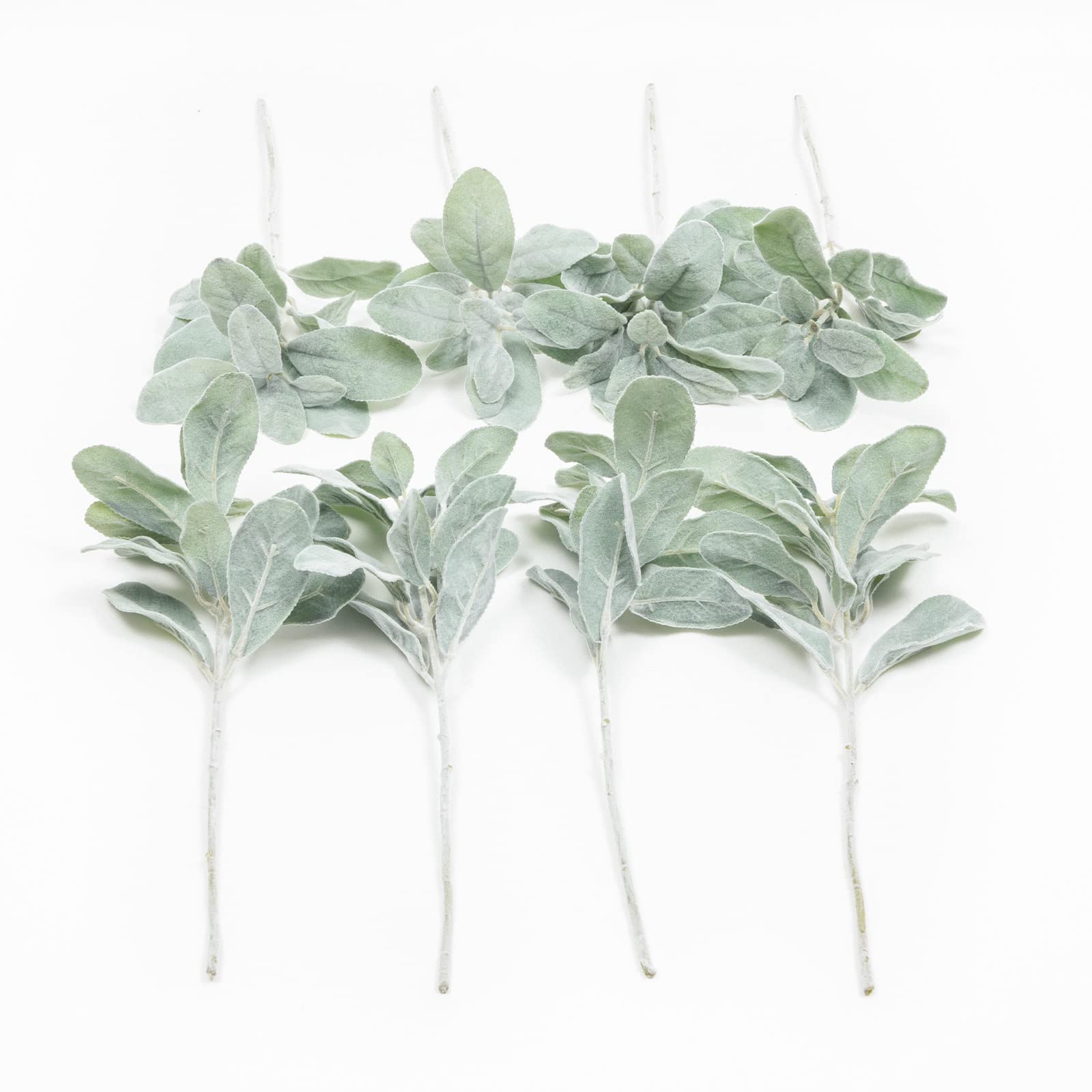 SHACOS Artificial Flocked Lambs Ear Stem 12 Pieces Lamb's Ear Branch Foliage Pick Greenery Leaf Flower Spray for Home Wedding DIY Floral Arrangement - Image 4
