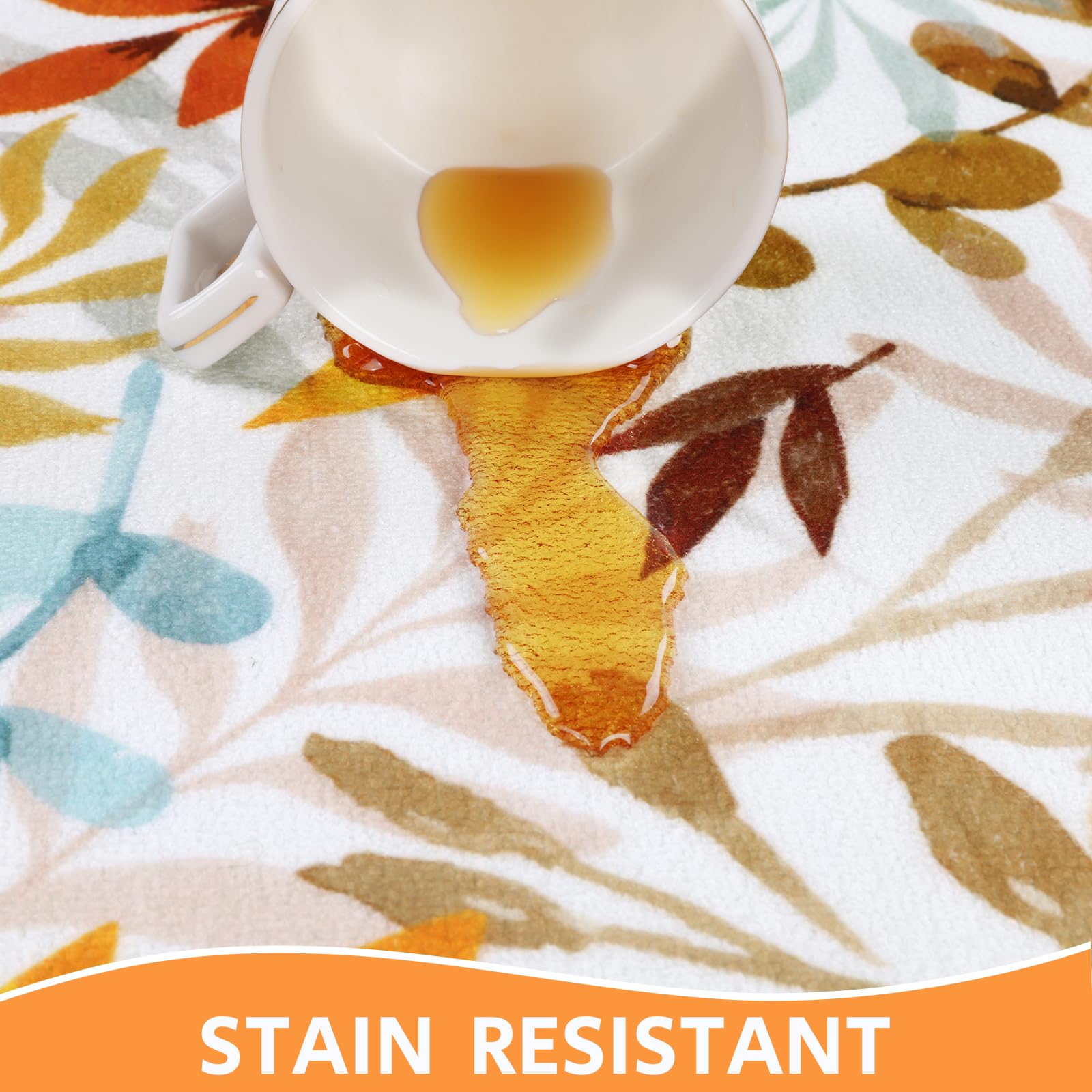 SHACOS Fall Leaves Kitchen Rugs Sets of 3 Pieces Non Slip Washable Kitchen Floor Mats Orange Autumn Color Leaf Rug Runner Carpet for Hallway Entryway Laundry Room Bathroom Decor - Image 4