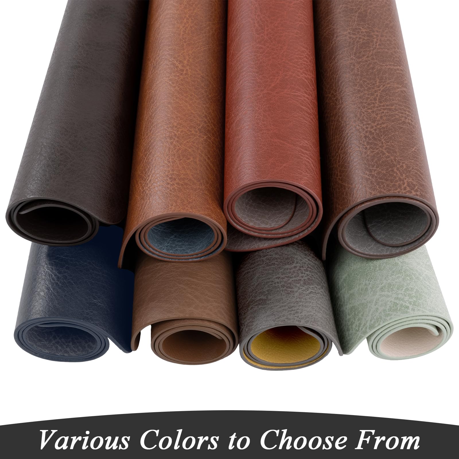 SHACOS Faux Cowhide Leather Placemats Set of 6, Wipeable Heat Resistant Table Mats, Stain Resistant Double Sided Reversible PU Place Mats for Dining Table Kitchen Restaurants, Brown and Blue - Image 8