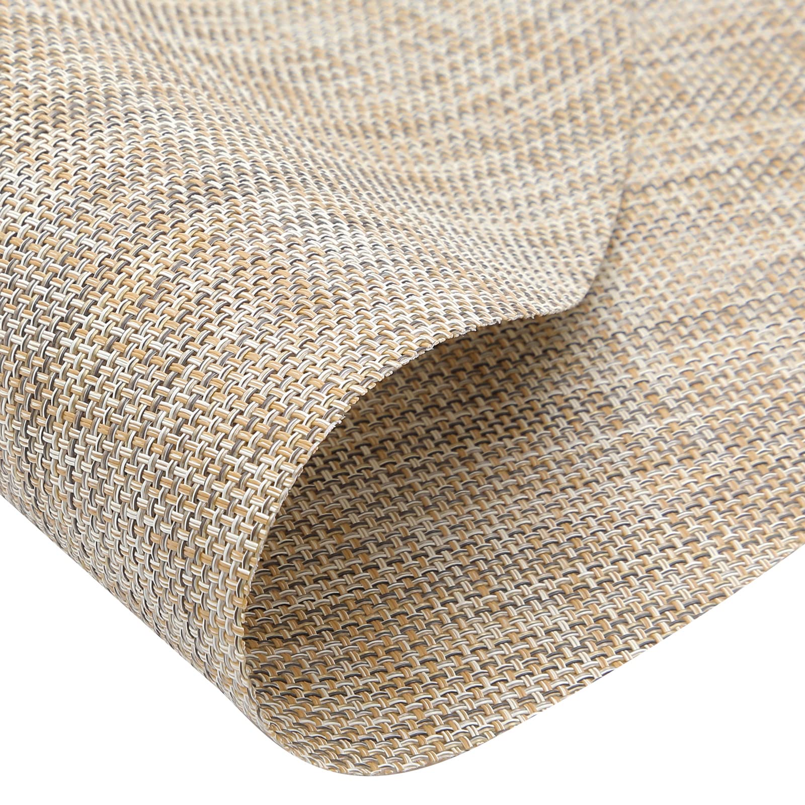 SHACOS Large Size Wedge Shape Placemats with Centerpiece Round Mat Set of 5 Round Table Place Mats Washable Dining Table Placemats Reversible, Beige - Image 6