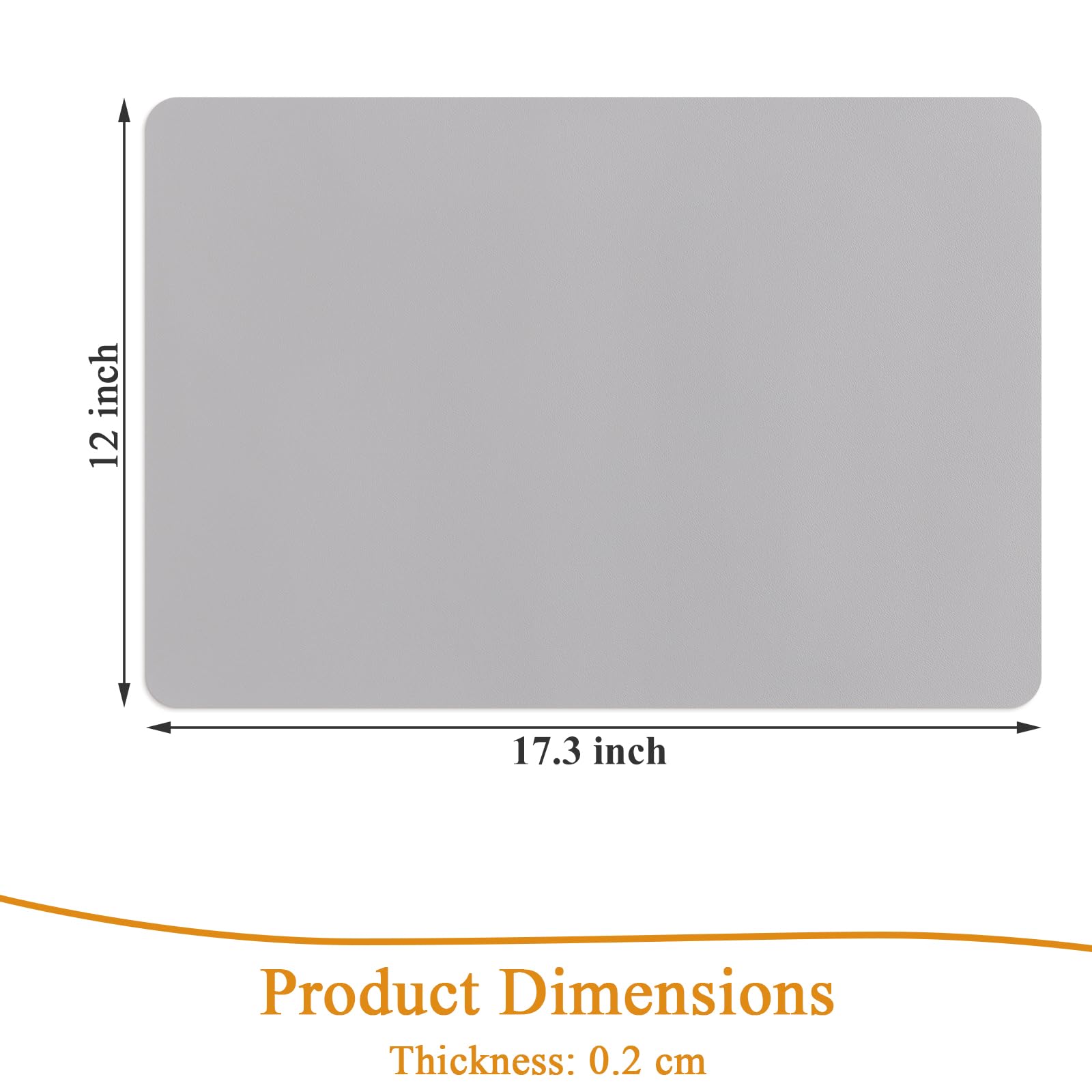 SHACOS Placemats Set of 6 Faux Leather Waterproof Leakproof Wipeable PU Non-Slip Vinyl Place Mats Heat Resistant Table Mats for Kitchen Dining Table Indoor Outdoor, Grey - Image 7