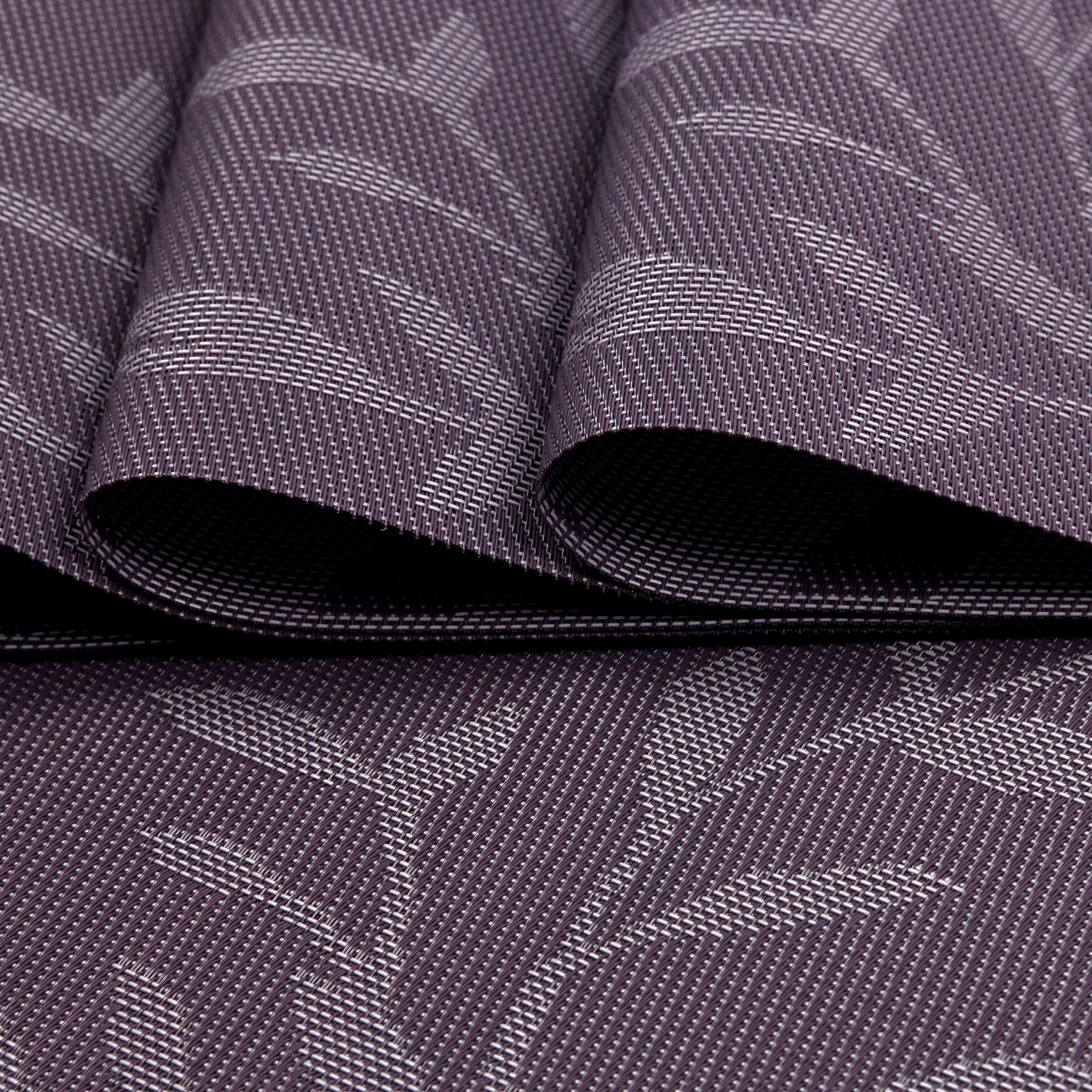 SHACOS Purple Leaves Woven Vinyl Placemats Set of 4 for Dinning Table, Durable PVC Place Mats, Heat Insulation Table Mats Indoor Outdoor - Image 4