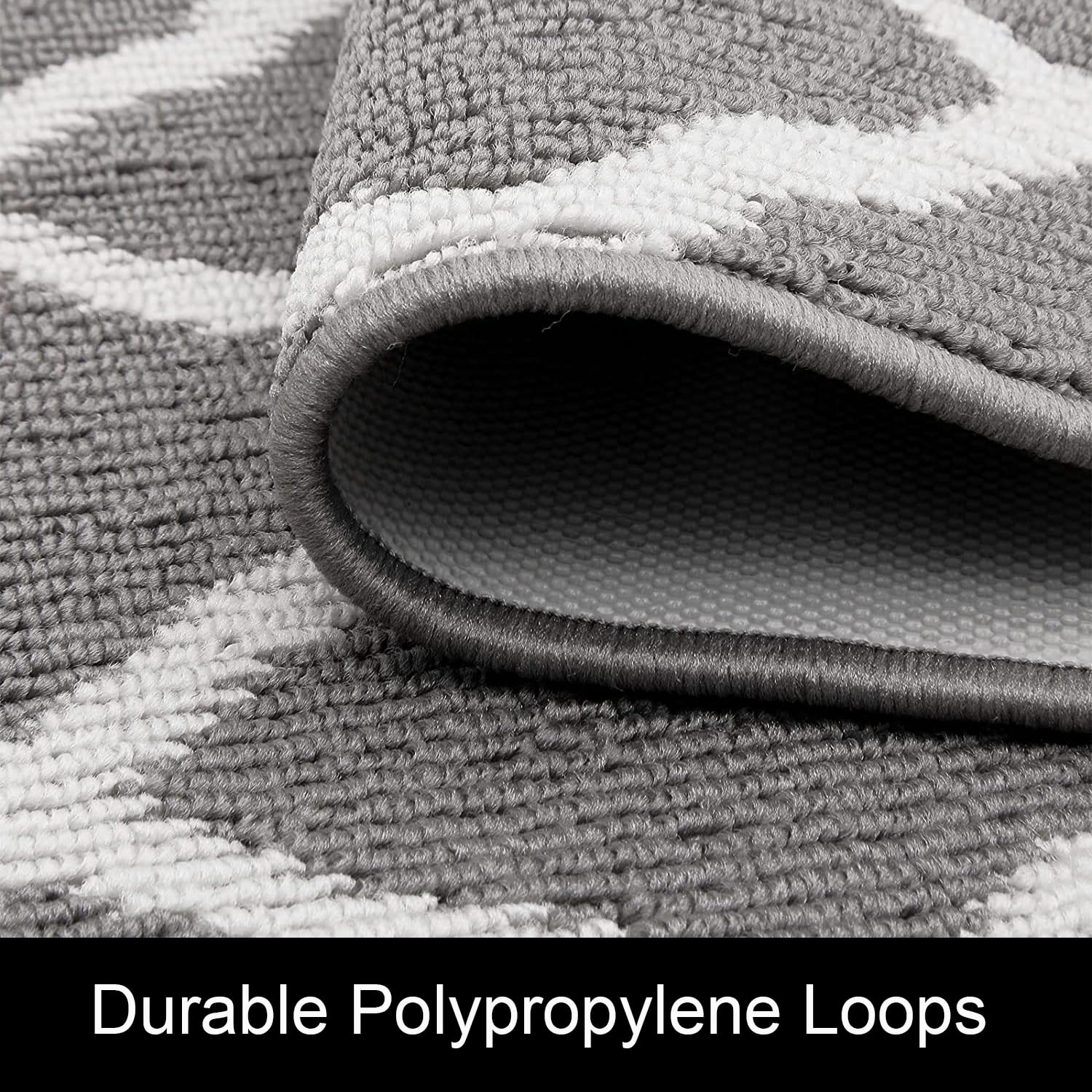 SHACOS Washable Runner Rug 20"x59" Dirt Trapping Non Slip Rubber Backing Rug Runner Floor Mats Carpet Runners for Entryway Hallway Kitchen Garage Laundry Room, Light Gray - Image 3